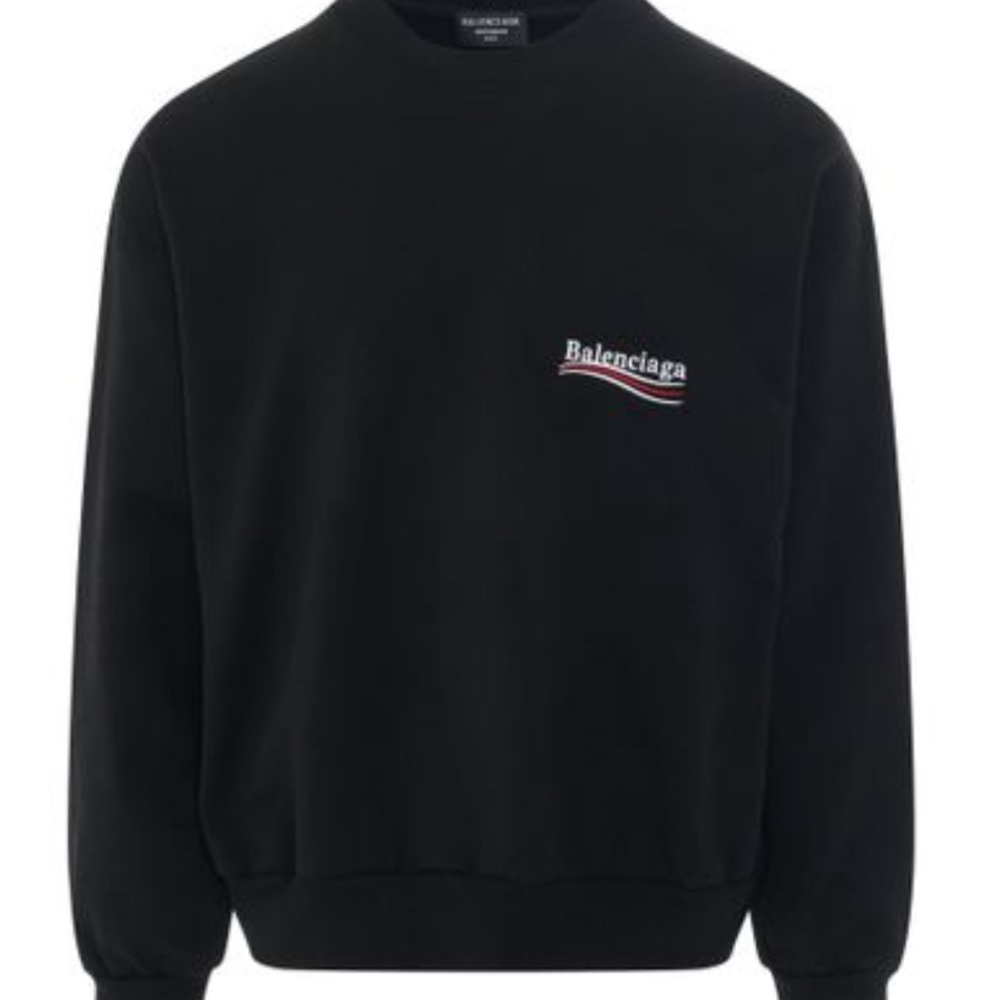 Balenciaga Campaign Embroidered Cotton Sweatshirt